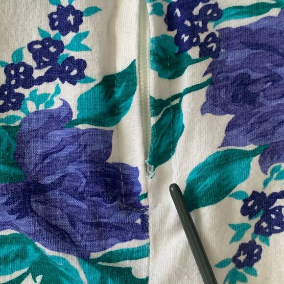 Vintage 90s Mini Floral V Neck Dress Lolita Fit Flare Cottagecore Coastal Boho - Picture 9 of 13